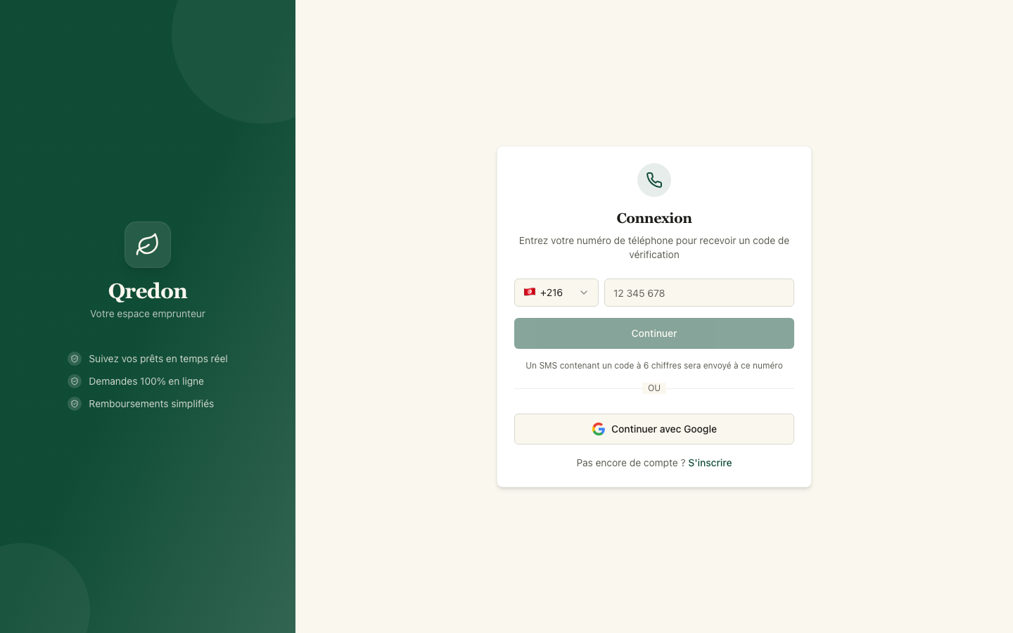 Page de connexion portail emprunteur