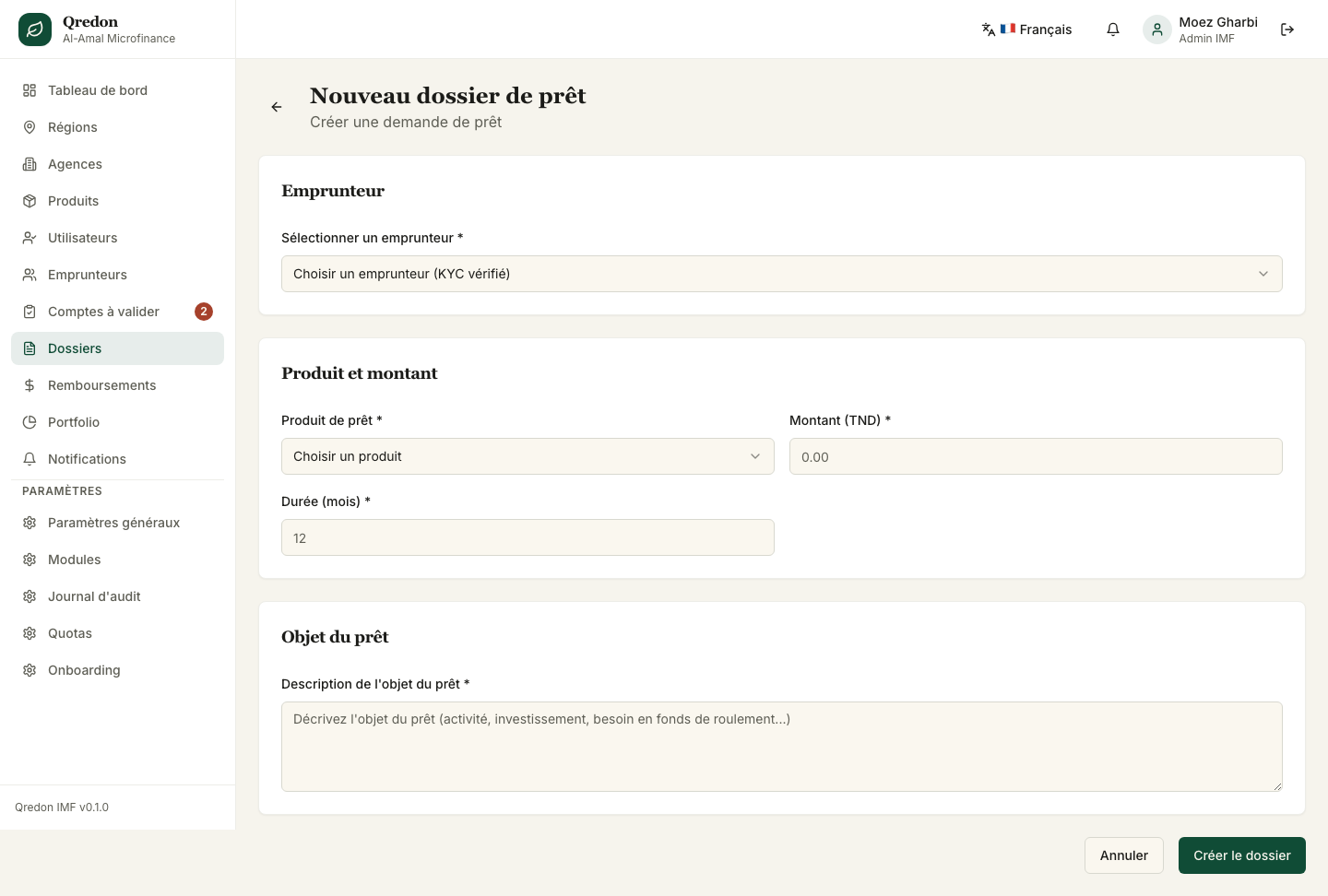 Création dossier